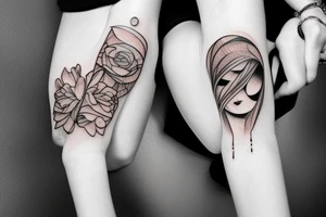 abstract, girl, tears, hand tattoo idea