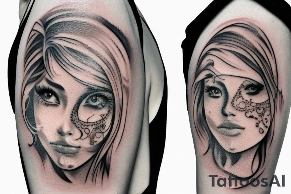 girl, tears, hand tattoo idea