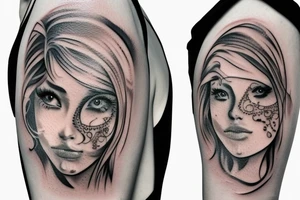 girl, tears, hand tattoo idea
