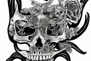 a cat skeleton walking tattoo idea