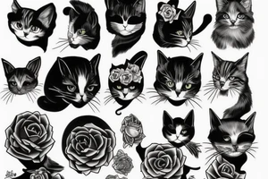 a cat skeleton walking tattoo idea