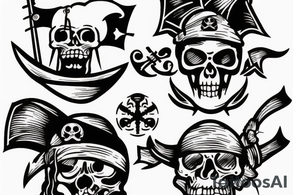 Bateau pirate tattoo idea