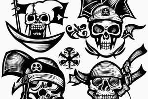 Bateau pirate tattoo idea