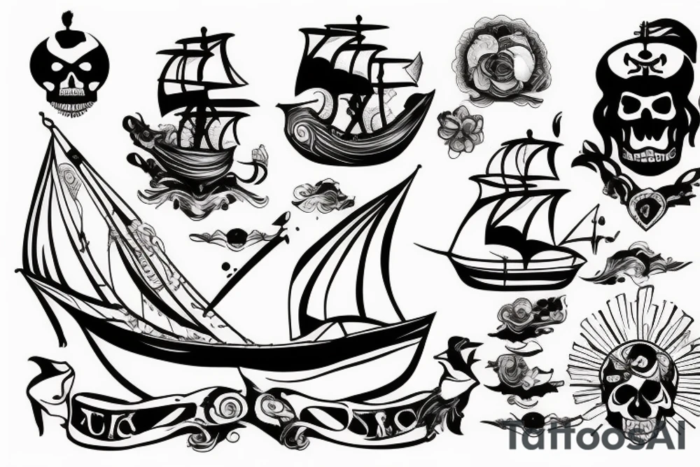 Bateau pirate tattoo idea