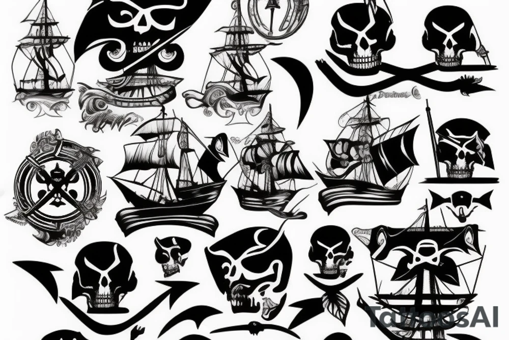 Bateau pirate tattoo idea