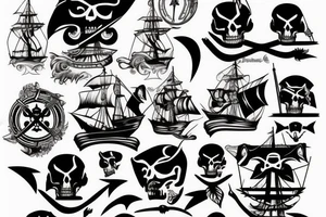Bateau pirate tattoo idea