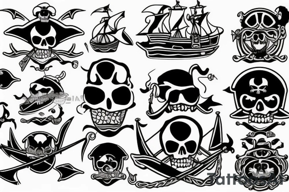 Bateau pirate tattoo idea