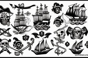 Bateau pirate tattoo idea