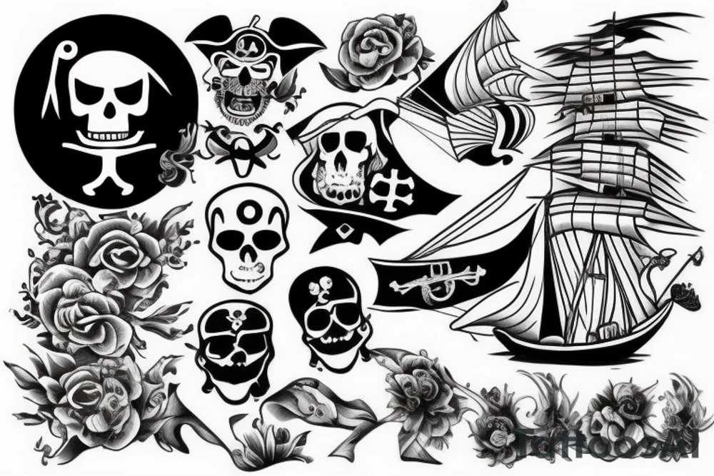 Bateau pirate tattoo idea
