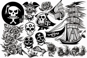 Bateau pirate tattoo idea