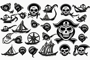 Bateau pirate tattoo idea