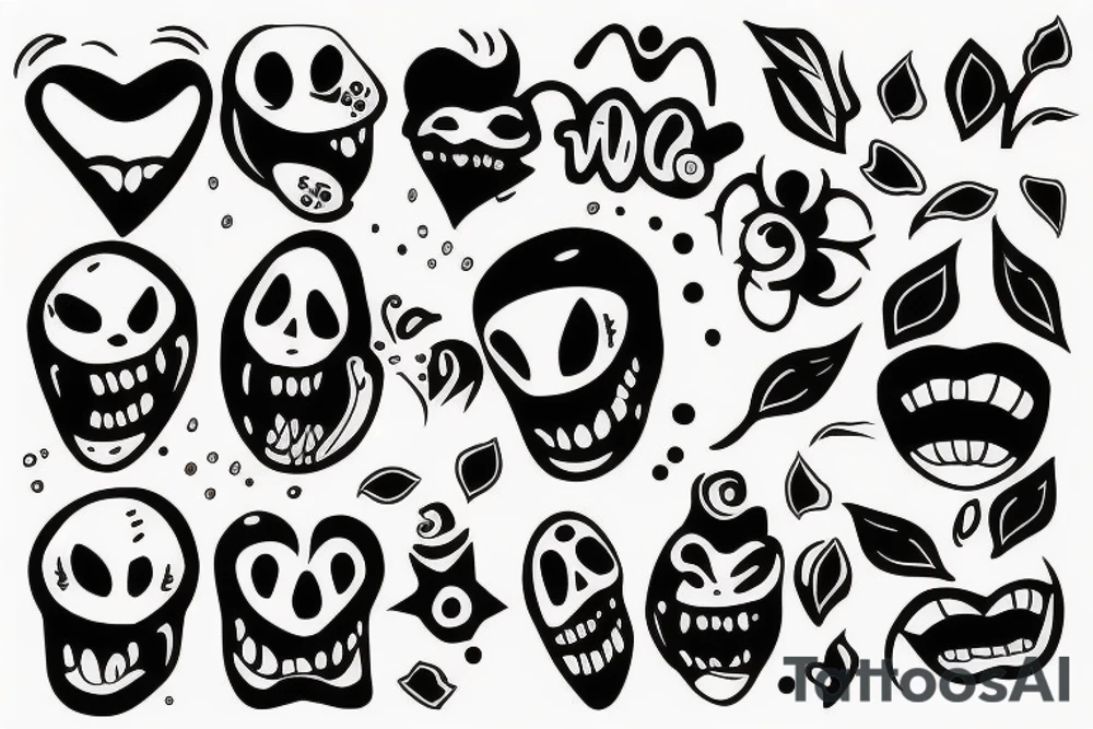 sad but smiling tattoo idea