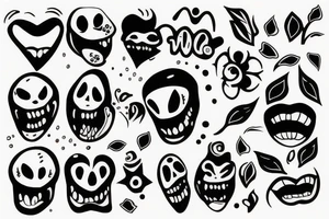 sad but smiling tattoo idea