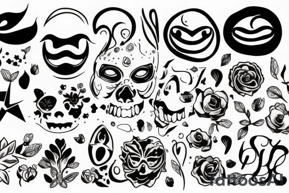 sad but smiling tattoo idea