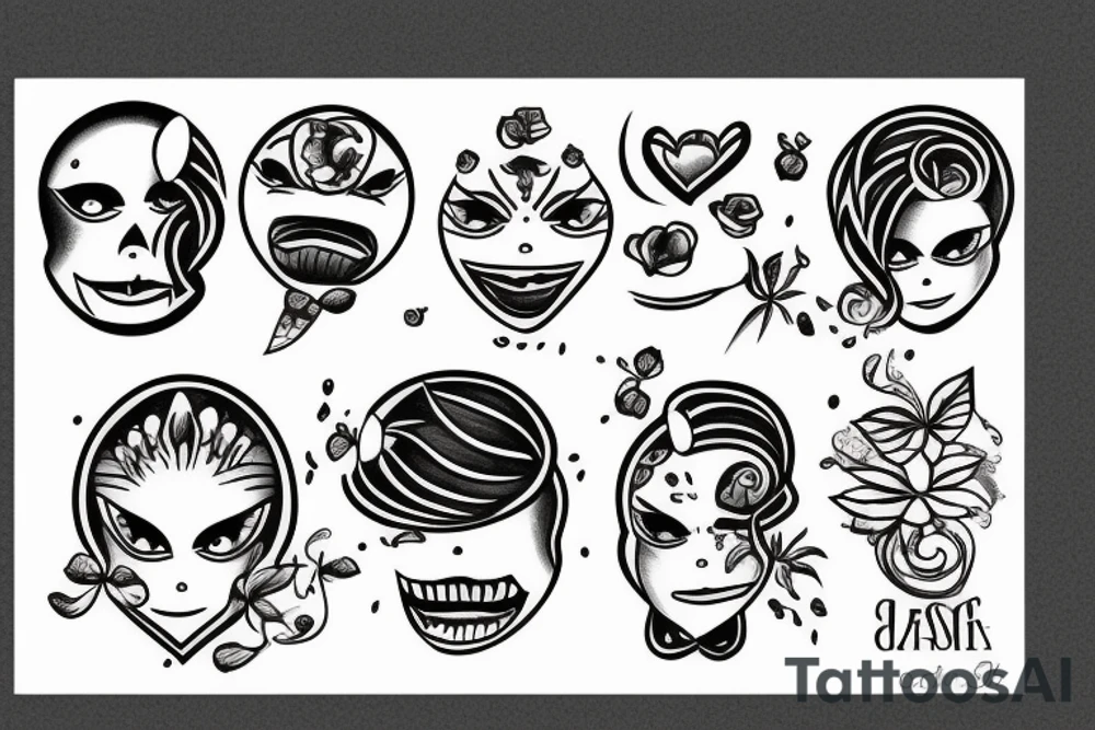 sad but smiling tattoo idea