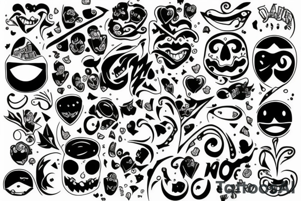 sad but smiling tattoo idea