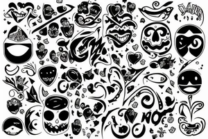 sad but smiling tattoo idea
