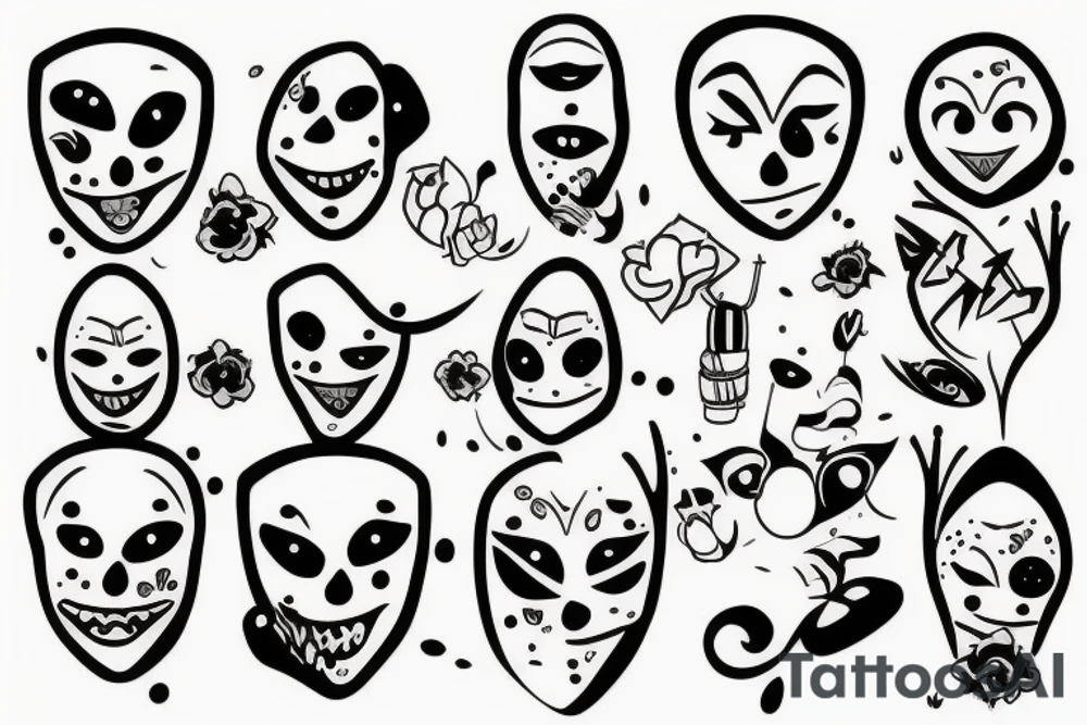 sad but smiling tattoo idea