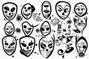 sad but smiling tattoo idea