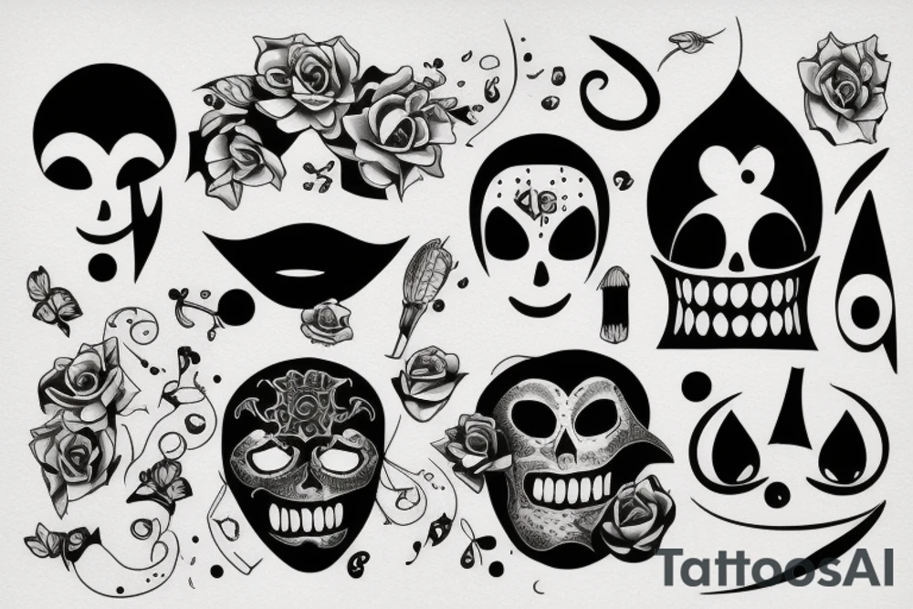 sad but smiling tattoo idea