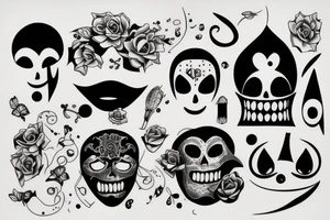 sad but smiling tattoo idea
