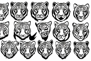Tiger face love hearts tattoo idea