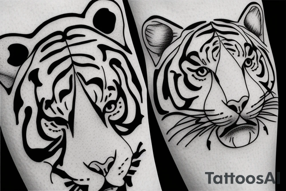 Tiger face tattoo idea
