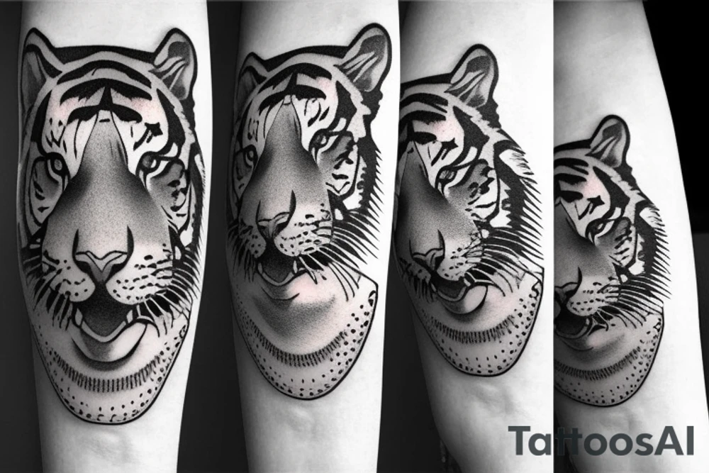 Tiger face tattoo idea