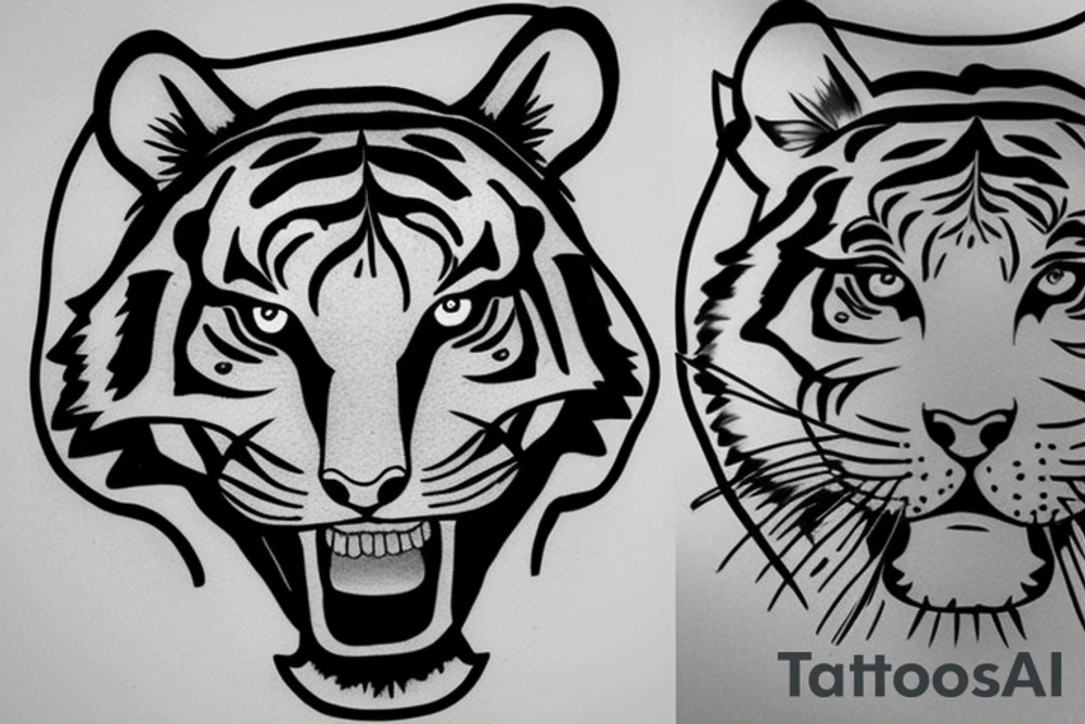 Tiger face tattoo idea