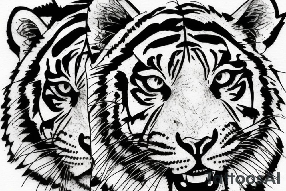 Tiger face tattoo idea