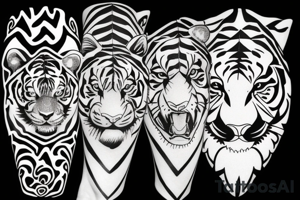 Tiger face tattoo idea