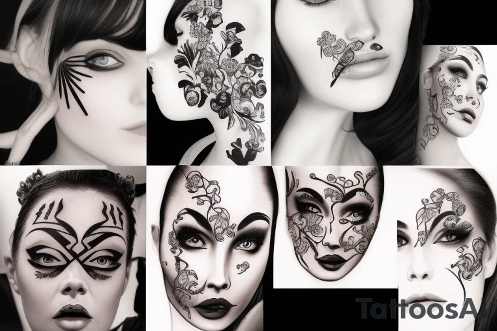 Lady face tattoo idea