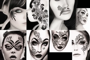 Lady face tattoo idea
