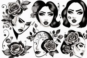 Lady face tattoo idea