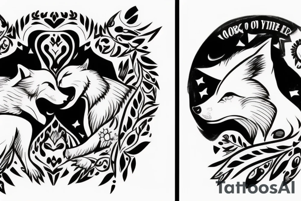 Two wolves fighting. One for good and one for evil. The one you feed is the one that wins tattoo idea