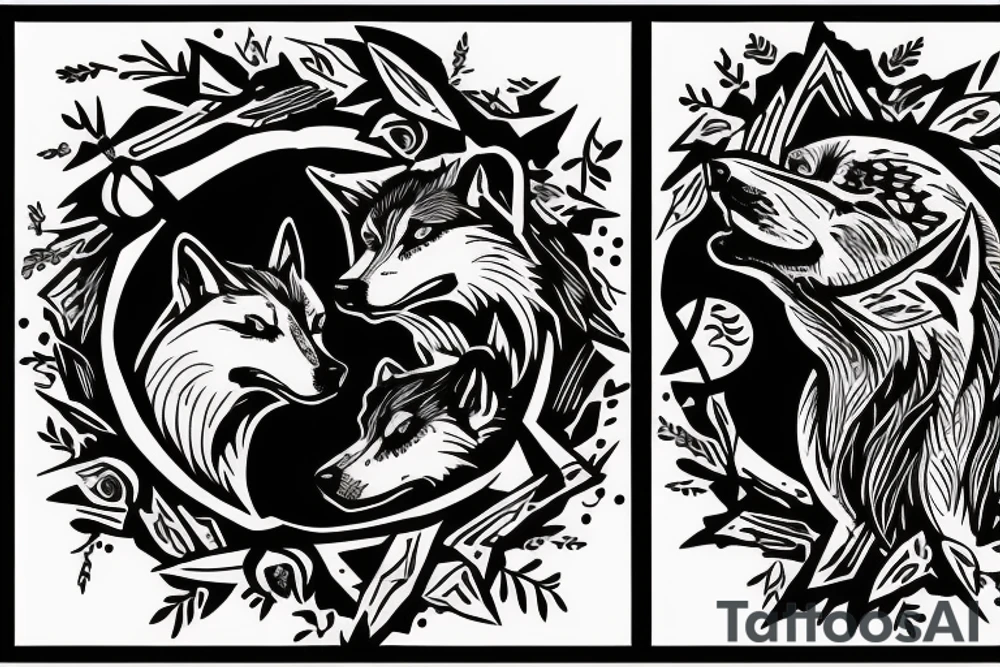 Two wolves fighting. One for good and one for evil. The one you feed is the one that wins tattoo idea