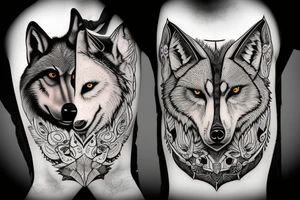 Two wolves fighting inside your soul. One for good and one for evil. The one you feed is the one that wins tattoo idea