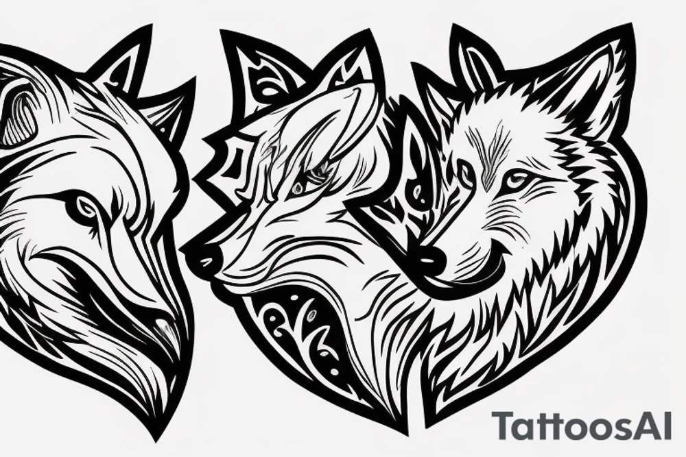 Two wolves fighting inside your soul. One for good and one for evil. The one you feed is the one that wins tattoo idea