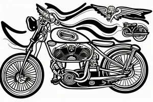 Motorcykel git with winy maliny a wheelie tattoo idea