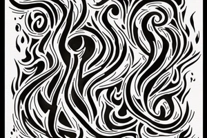 Flaming music note with words “never give up no matter what” around it tattoo idea