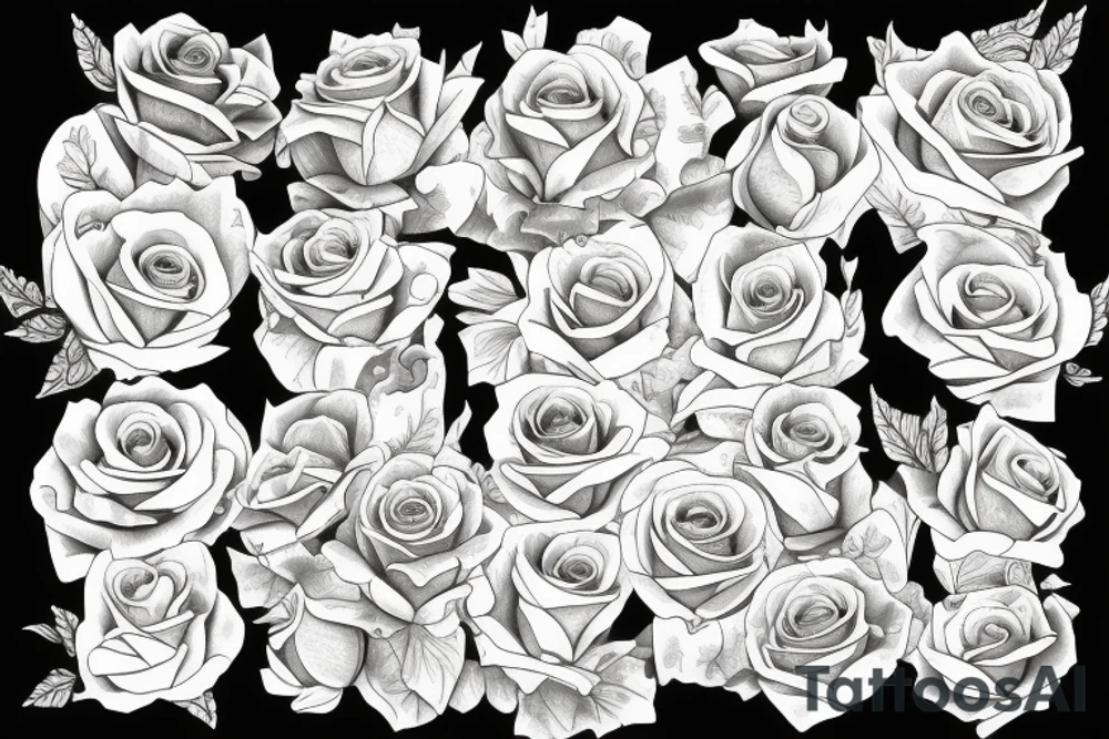 bell and dove and roses tattoo idea