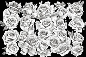bell and dove and roses tattoo idea
