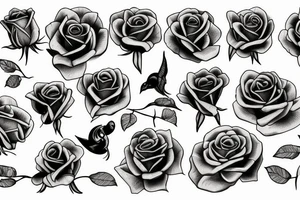 bell dove roses tattoo idea