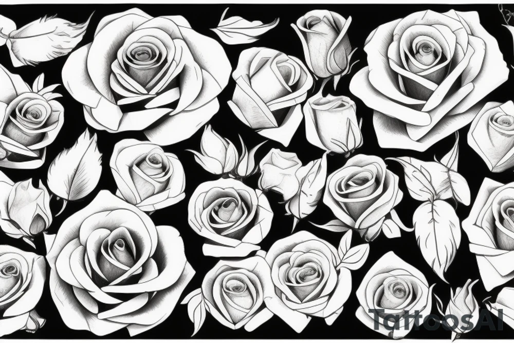 bell dove roses tattoo idea