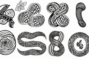 Infinity symbol with the concept of travel and nature tattoo idea