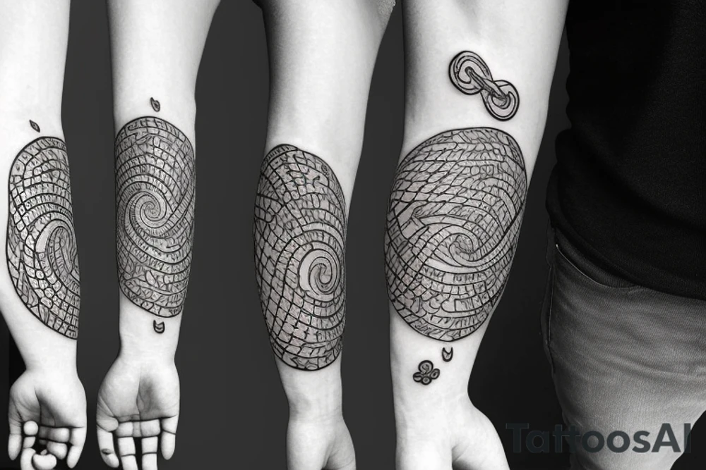 Infinity symbol with the concept of travel and nature tattoo idea