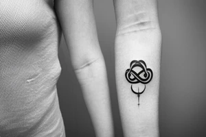 Infinity symbol with the concept of travel and nature tattoo idea