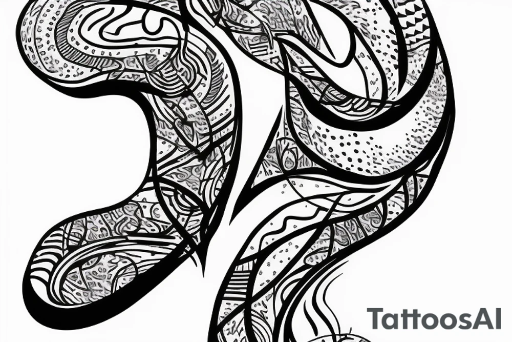 Infinity symbol with the concept of travel and nature tattoo idea
