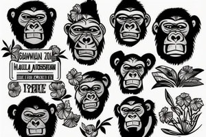 Gorilla wearing Hawaiian shirt tattoo idea