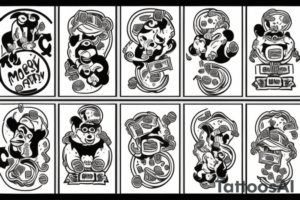 Monkey with money tattoo idea